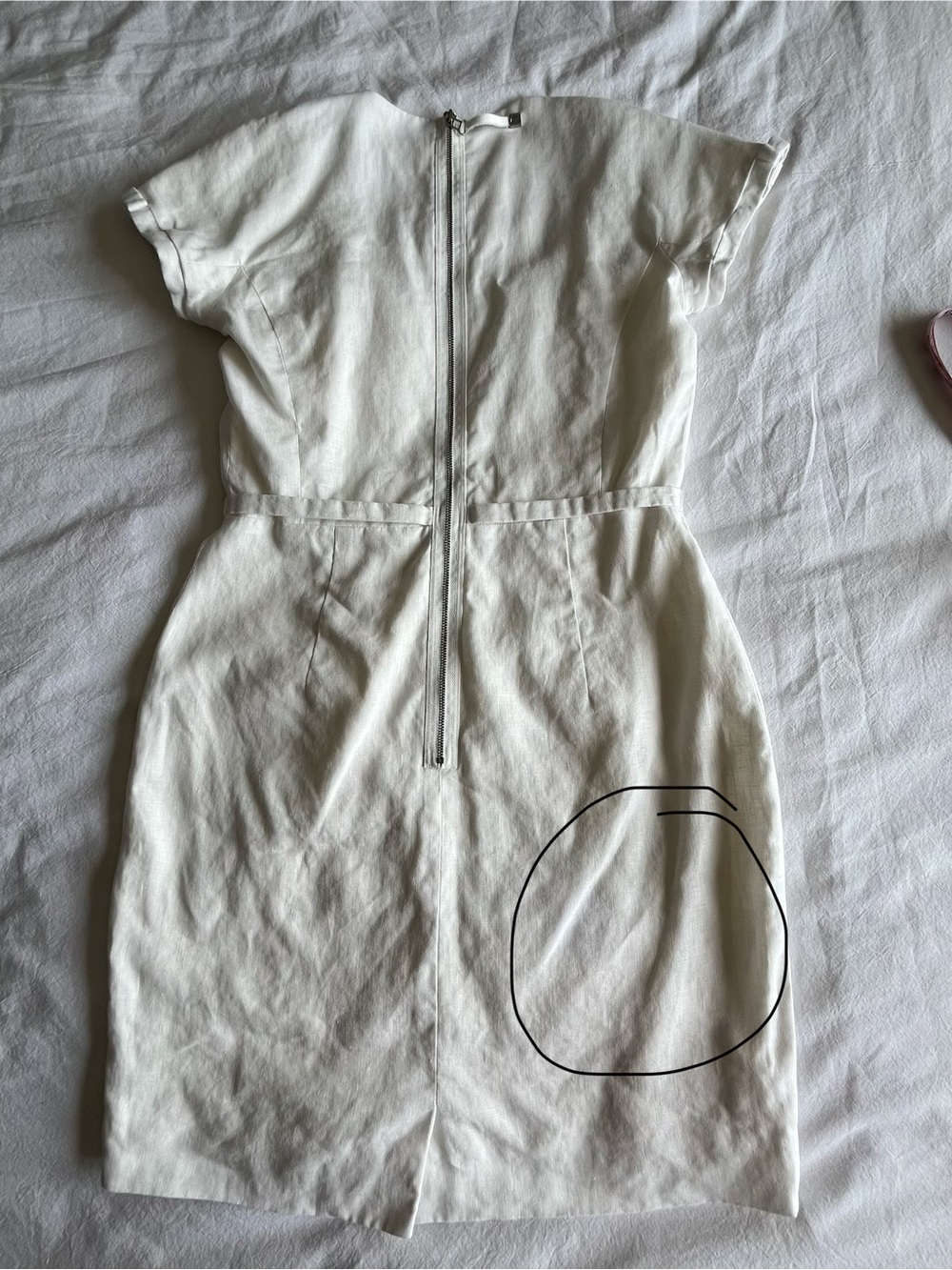 Sandra Angelozzi 100% Linen White Square Neck Dress Fully Lined EU 36 US 6 - Picture 16 of 16